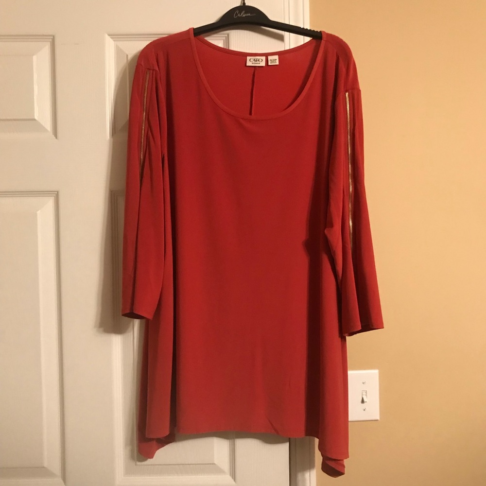 Fall Rust Too w/zipper Detail on Sleeves
